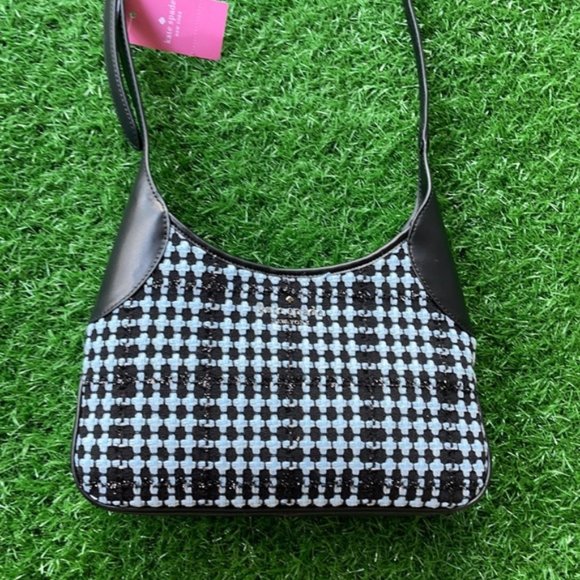 Kate Spade Crossbody Tweed Fabric Blue Multi - Picture 6 of 16